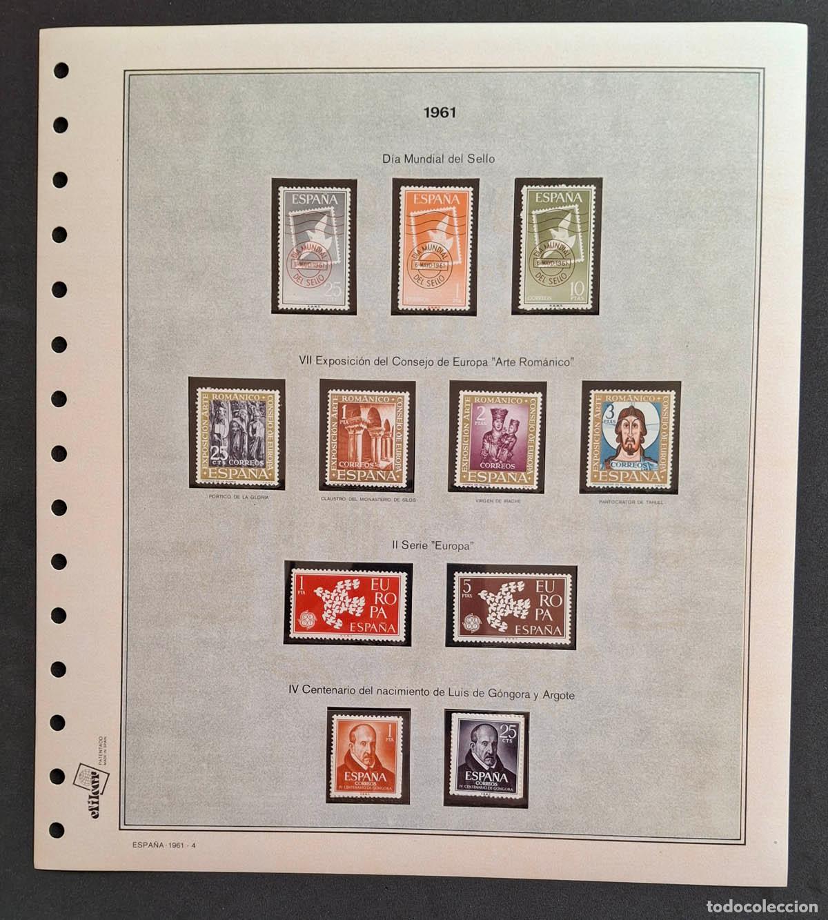 Sellos: 1961, hoja Efilcar con sellos nuevos MNH **