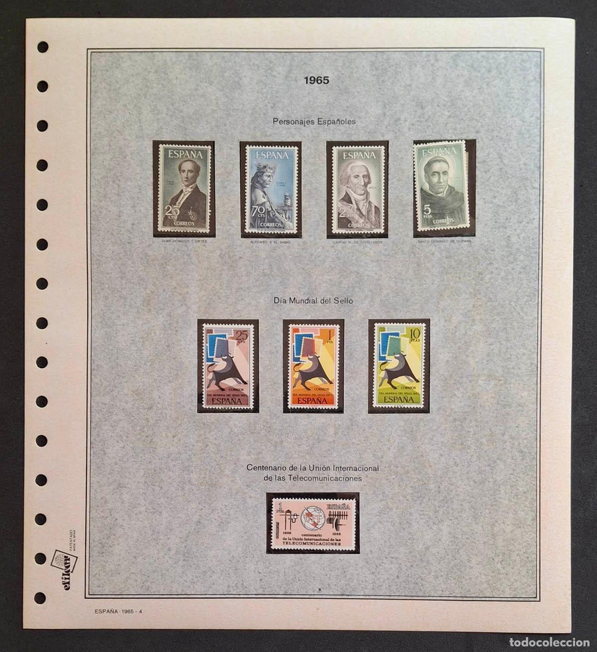 Sellos: 1965, hoja Efilcar con sellos nuevos MNH **