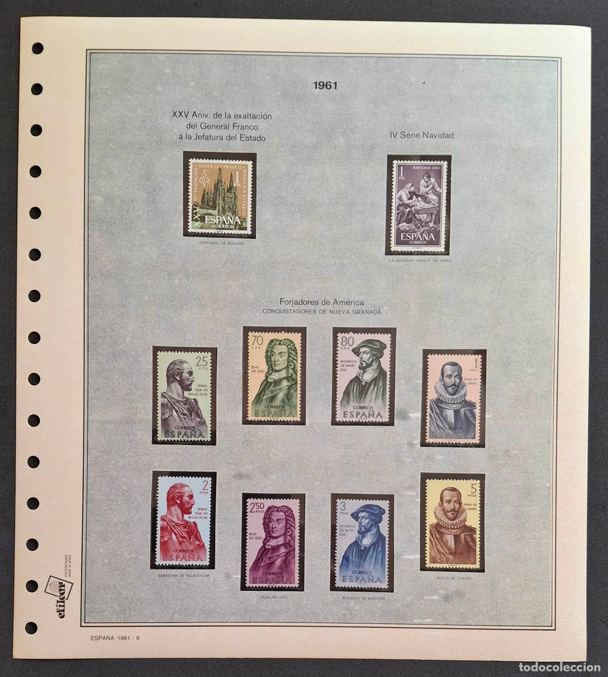 Sellos: 1961, hoja Efilcar con sellos nuevos MNH **