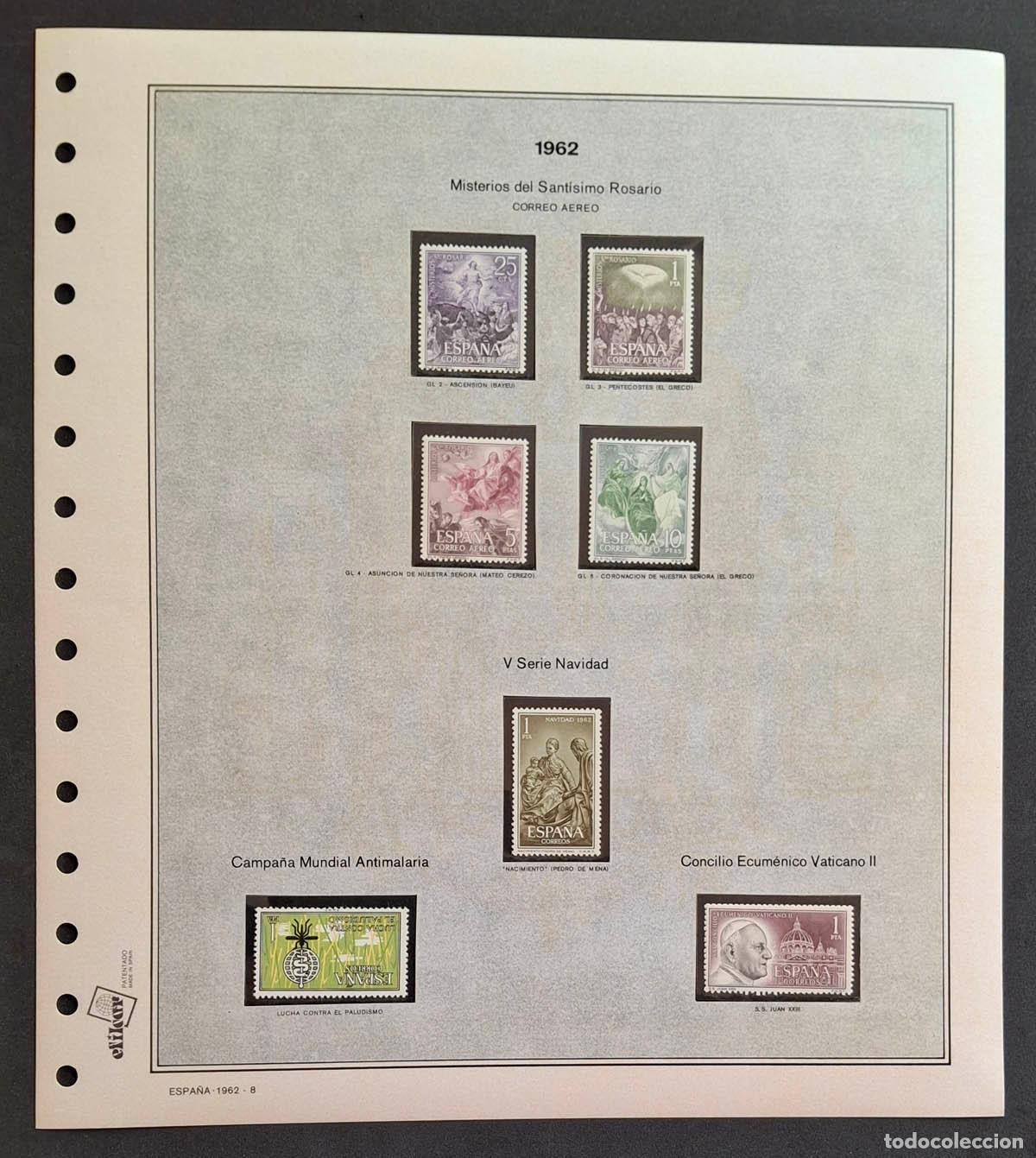 Sellos: 1962, hoja Efilcar con sellos nuevos MNH **