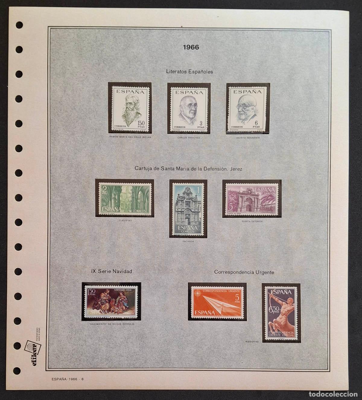 Sellos: 1966, hoja Efilcar con sellos nuevos MNH **