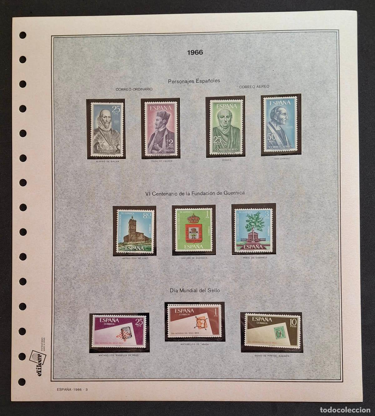 Sellos: 1966, hoja Efilcar con sellos nuevos MNH **