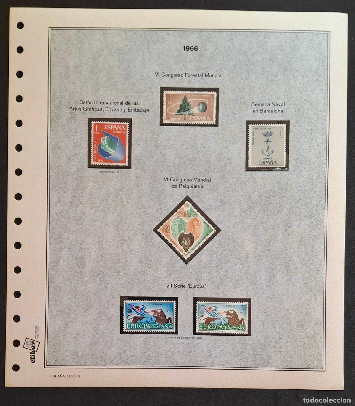 Sellos: 1966, hoja Efilcar con sellos nuevos MNH **