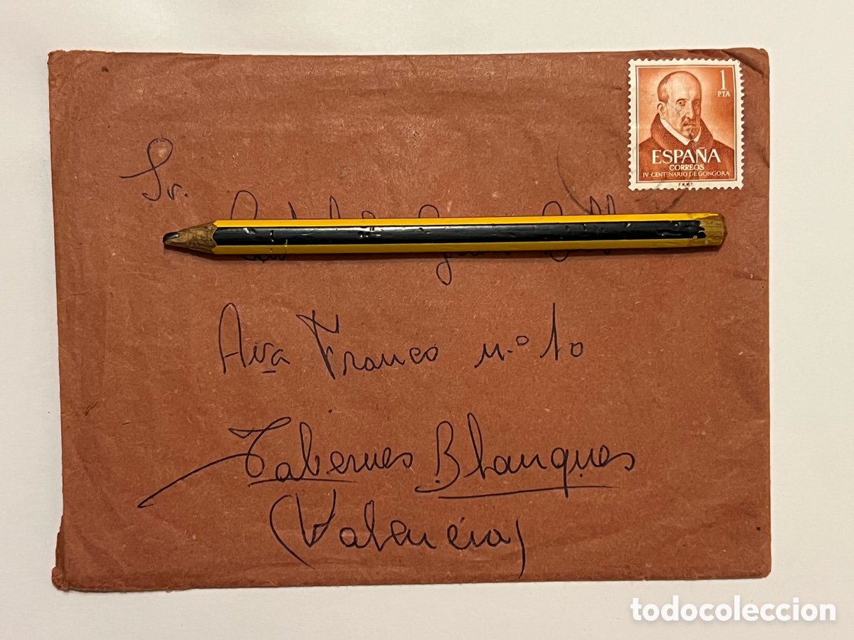 Sellos: TABERNES BLANQUES. Sobre Circulado Avda de Franco, No.10&hellip; (h.1960?)