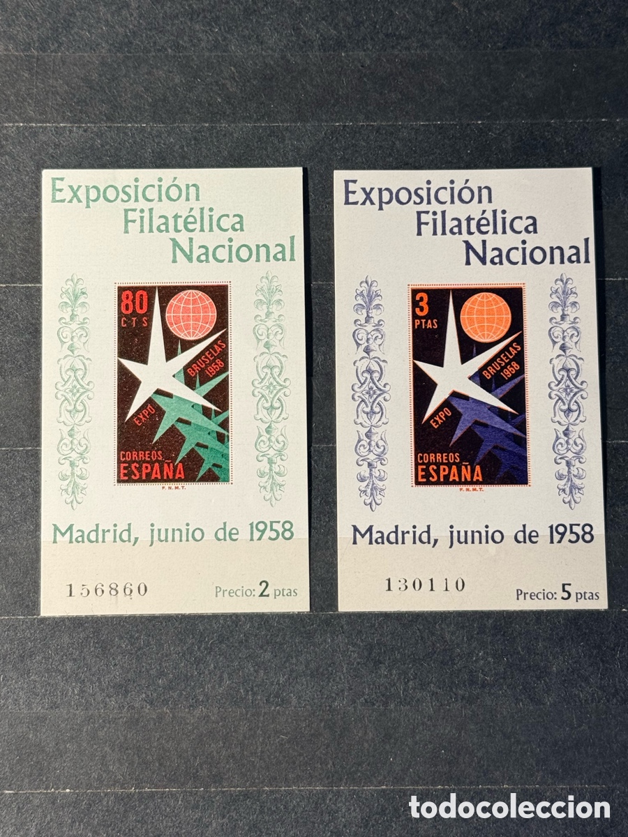 Sellos: Espa&ntilde;a. 1958. Estado Espa&ntilde;ol. Edifil 1222/1223. Nuevos **