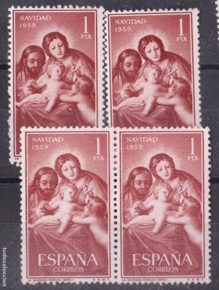Sellos: AA19- NAVIDAD 1959 x 4 Series. VARIEDAD. ** Sin Fijasellos . BUENA CALIDAD
