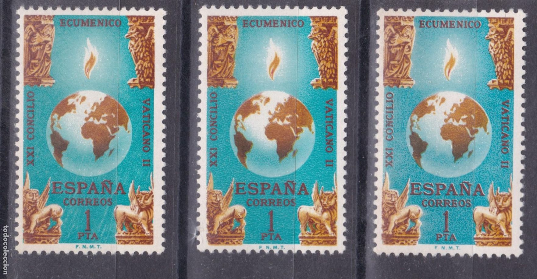 Sellos: AA21-Concilio VATICANO II x 3 Series . VARIEDAD. ** Sin Fijasellos . BUENA CALIDAD