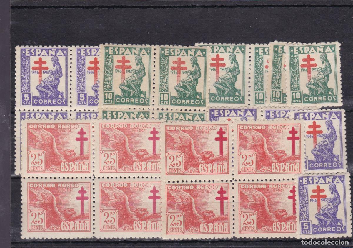 Sellos: AA23-TUBERCULOSOS 1946 x 8 Series . VARIEDADES. ** Sin Fijasellos . BUENA CALIDAD