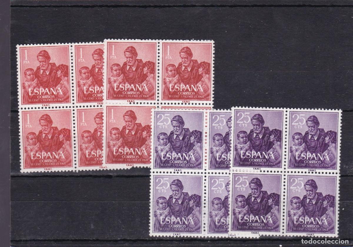 Sellos: AA24-S Vicente de PAUL x 8 Series . VARIEDAD. ** Sin Fijasellos . BUENA CALIDAD