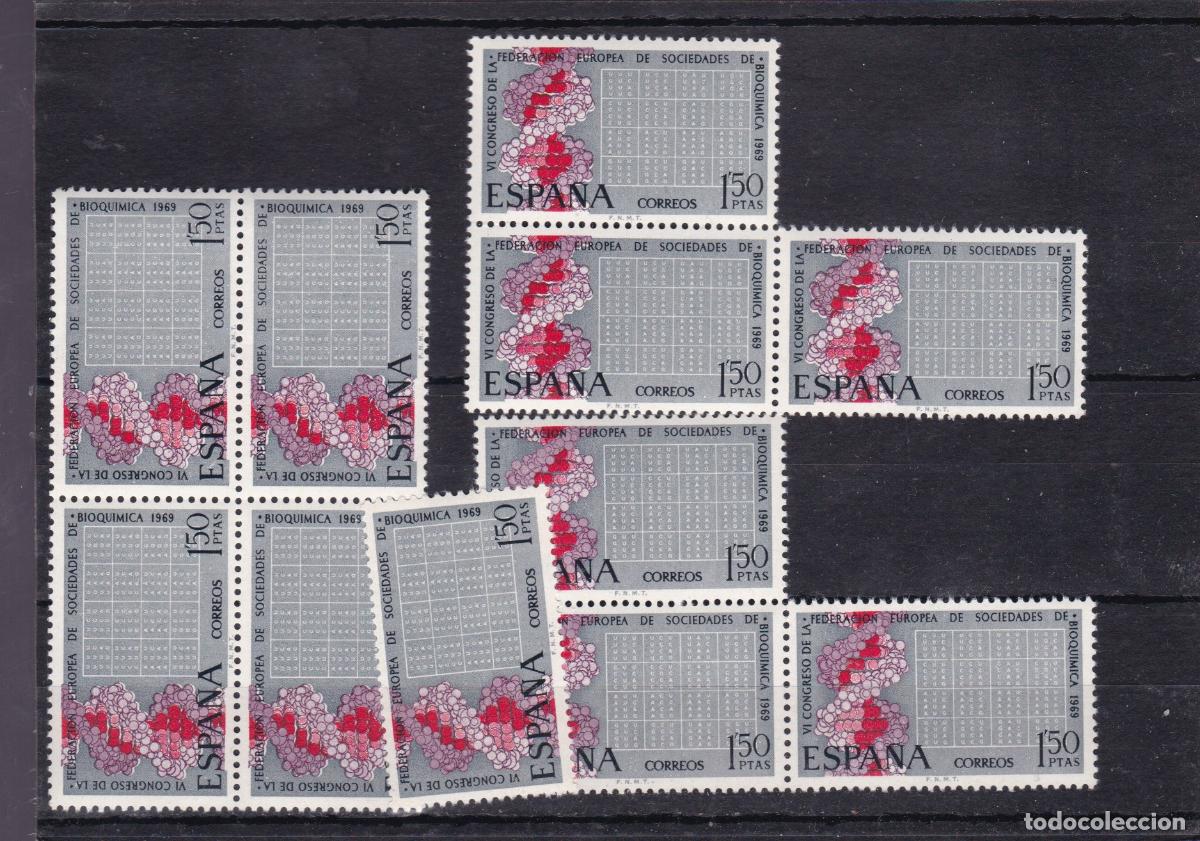 Sellos: AA27-Congreso BIOQUIMICA 1969 x 11 Series . VARIEDAD. ** Sin Fijasellos . BUENA CALIDAD