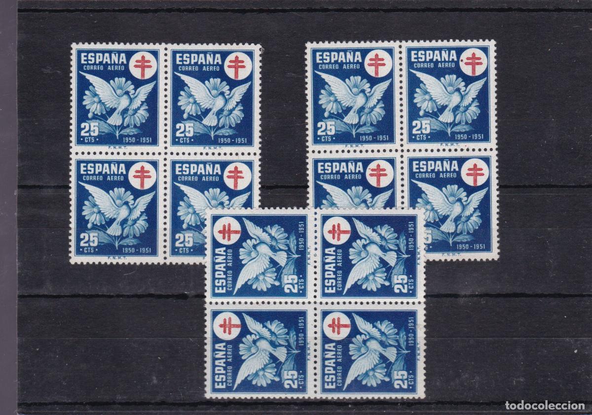 Sellos: AA28- TUBERCULOSOS 1950 A&eacute;reo . VARIEDADES. ** Sin Fijasellos . BUENA CALIDAD