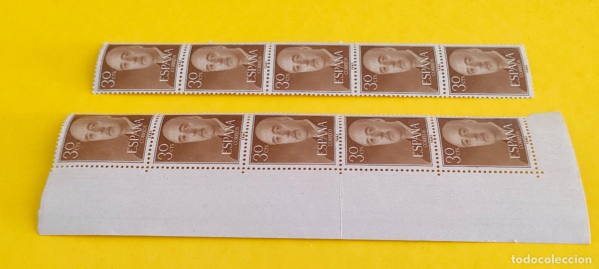 Sellos: Espa&ntilde;a 1955. Edifil 1147. General Franco. Nuevos. Bloques de 5 y 5