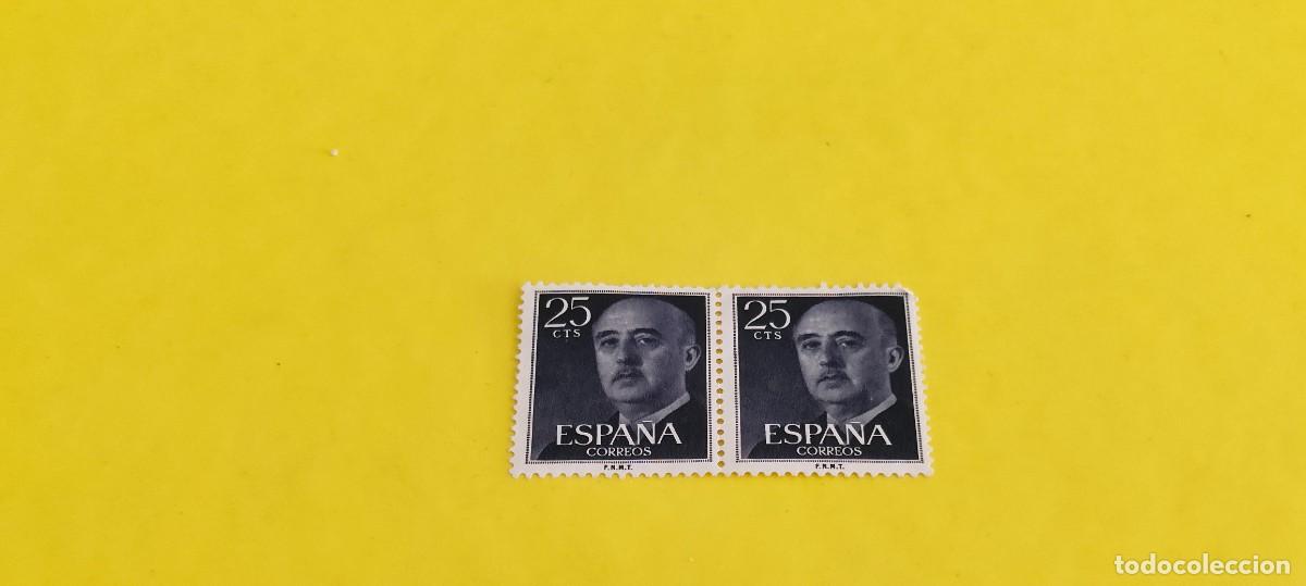 Sellos: Espa&ntilde;a 1955. Edifil 1146. General Franco. Nuevos. Bloque de 2