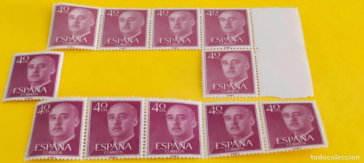 Sellos: Espa&ntilde;a 1955. Edifil 1148. General Franco. Nuevos. Bloques de 4 y 5. 1 suelto