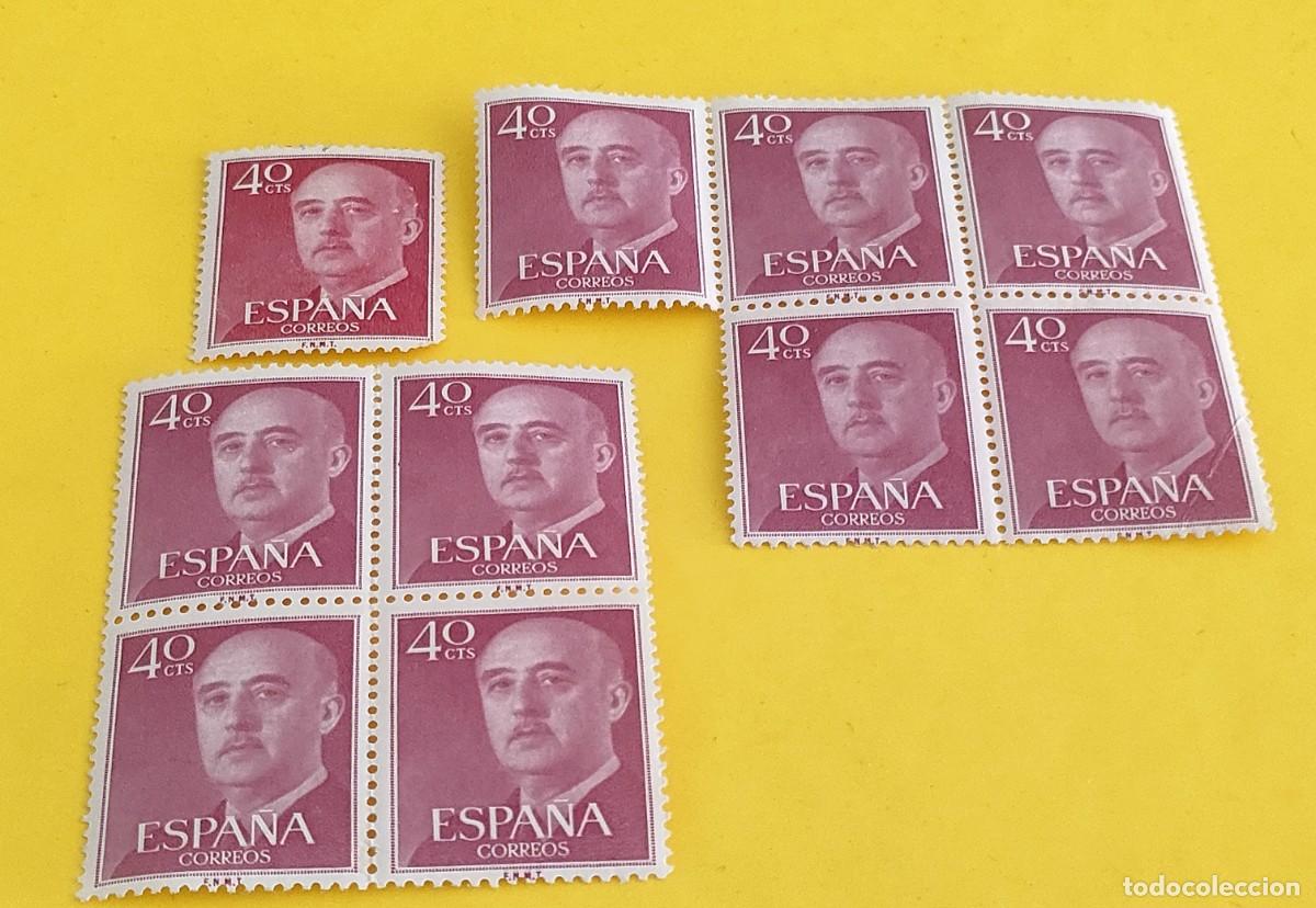 Sellos: Espa&ntilde;a 1955. Edifil 1148. General Franco. Nuevos. Bloques de 4 y 5. 1 suelto