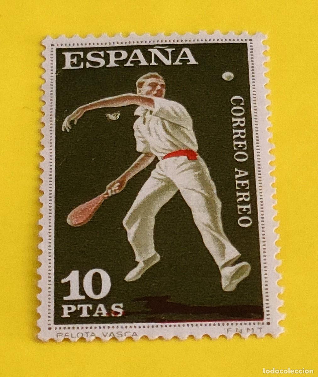 Sellos: Espa&ntilde;a 1960. Edifil 1319. Deportes. Pelota Vasca. Correo A&eacute;reo. Nuevo (3)
