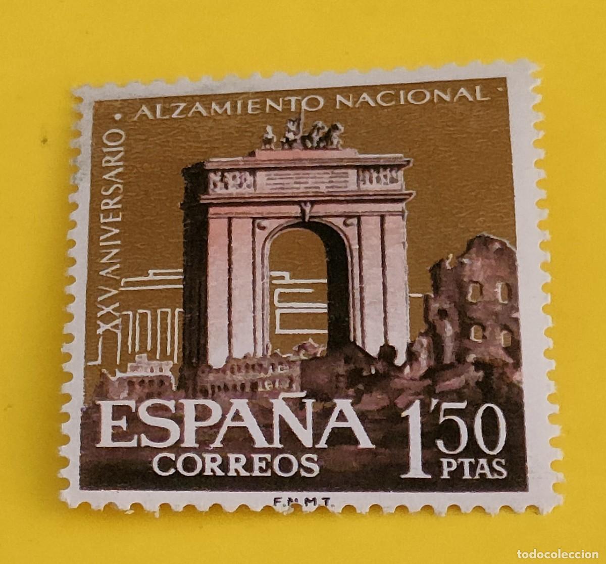 Sellos: Espa&ntilde;a 1961. Edifil 1356. XXV aniv. Alzamiento Nacional. Arco de Triunfo. Nuevos.