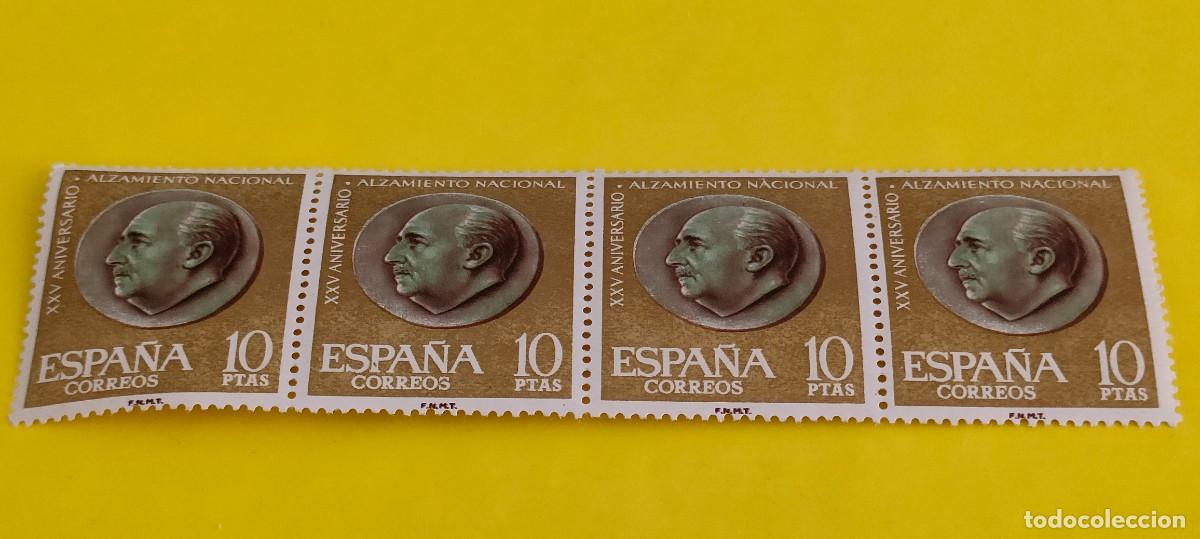 Sellos: Espa&ntilde;a 1961. Edifil 1364. XXV aniv. Alzamiento Nacional. General Franco. Nuevos. Bloque de 4