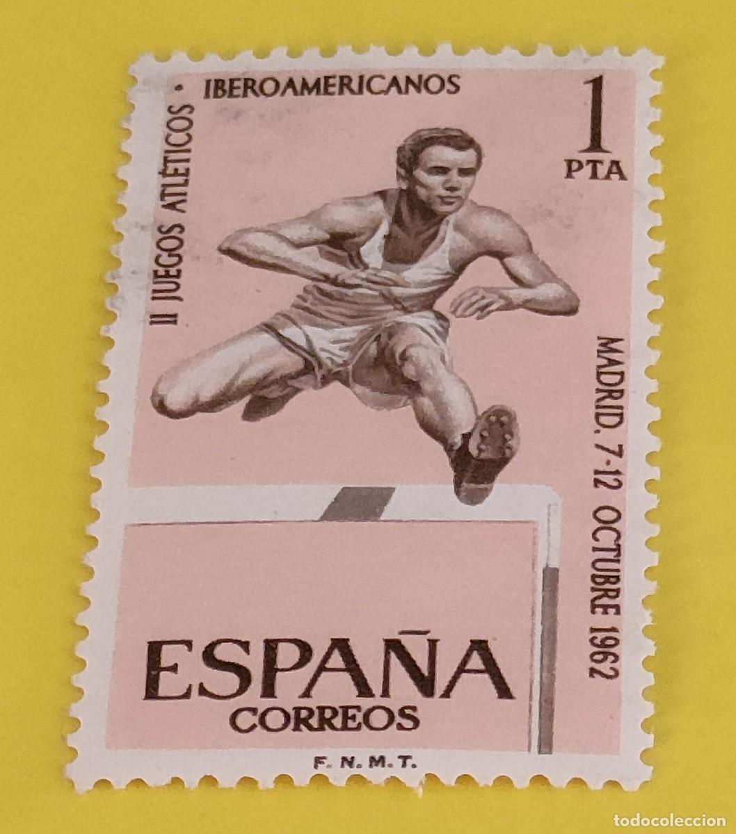 Sellos: Espa&ntilde;a 1962. Edifil 1452. II Juegos Atl&eacute;ticos Iberoam. Carrera de vallas. Nuevo