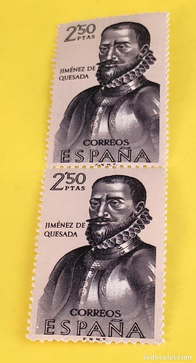 Sellos: Espa&ntilde;a 1962. Edifil 1459. Forjadores de Am&eacute;rica. Jim&eacute;nez de Quesada. Nuevos. Bloque de 2