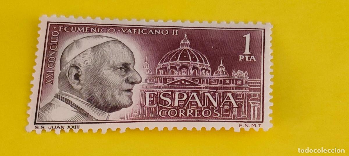 Sellos: Espa&ntilde;a 1962. Edifil 1480. Concilio Ecum&eacute;nico Vaticano II. Juan XXIII. Nuevo