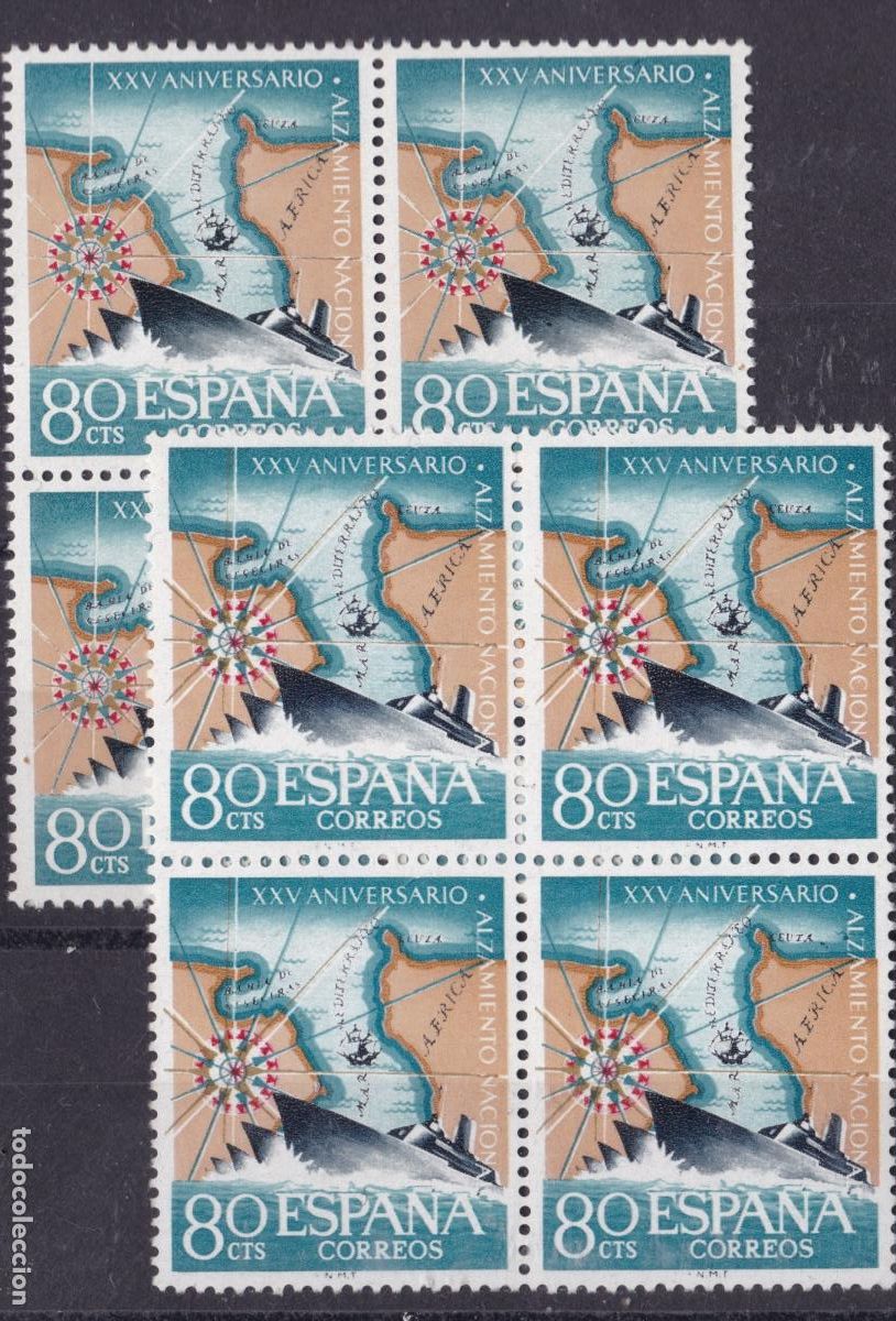 Sellos: FC4-46- Aniversario Alzamiento 80 Cts VARIEDAD ** Sin Fijasellos. LUJO