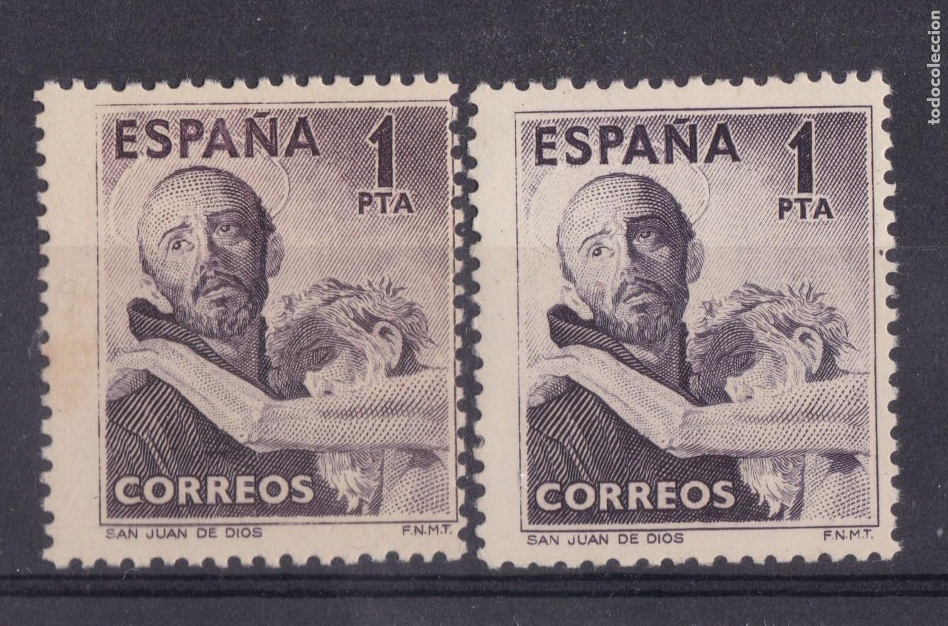 Sellos: AA3- San JUAN de DIOS Edifil 1070 x 2 Sellos Nuevos ** Sin Fijasellos VARIEDAD
