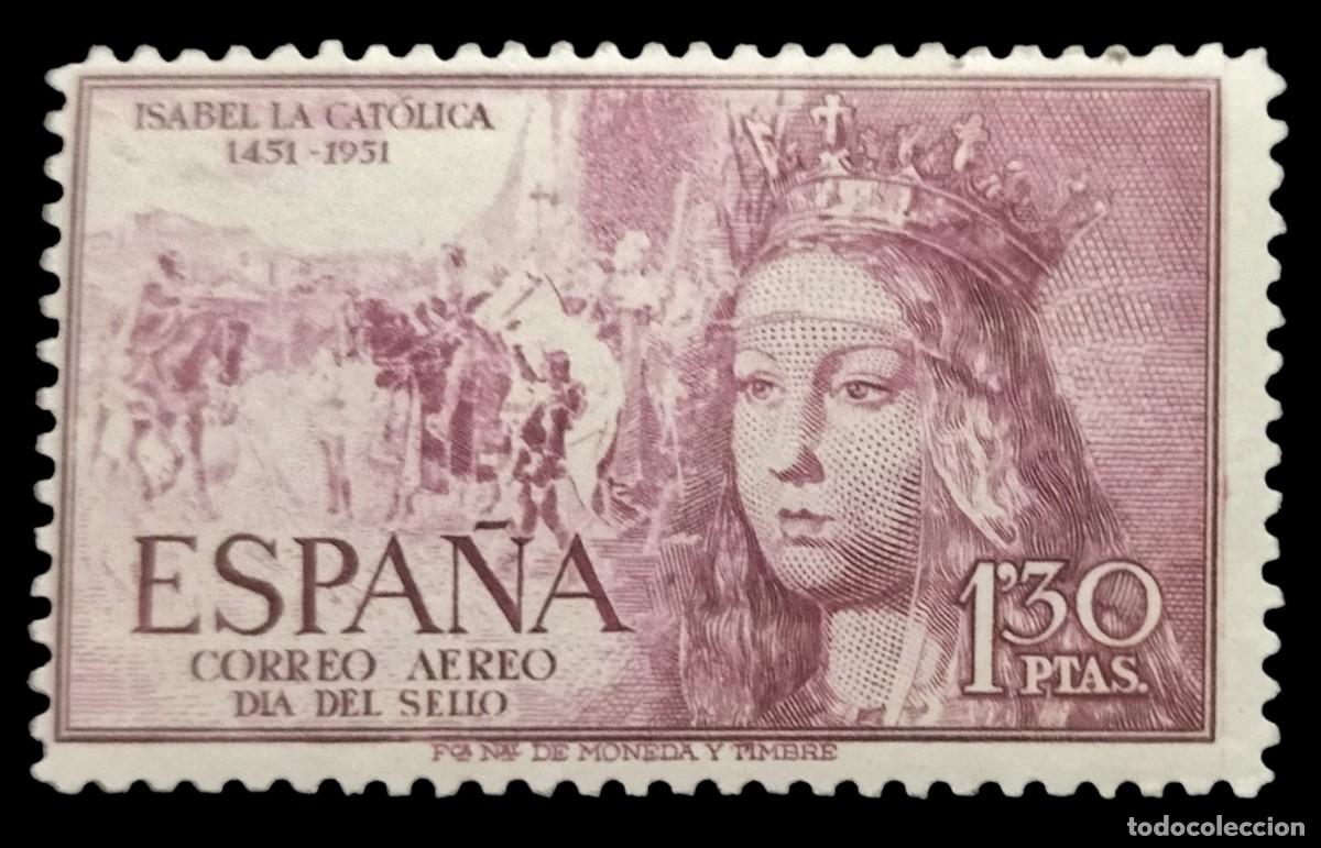 Sellos: ESPA&Ntilde;A 1951 - Edifil 1099. V Centenario de Isabel la Cat&oacute;lica. NUEVO - MNH.