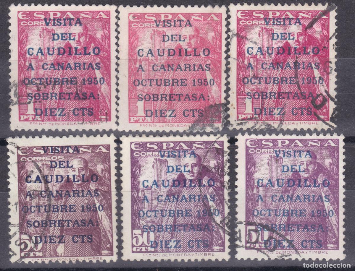 Sellos: FC4-68-VISITA Caudillo CANARIAS x 6 Sellos USADOS