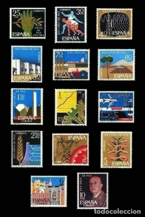 Selos: Edifil 1576-1589 nuevos sin charnela MNH ** 1964 XXV a&ntilde;os de Paz Espa&ntilde;ola