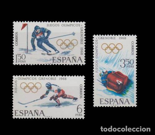 Sellos: Edifil 1851-1853 nuevos sin charnela MNH ** 1968 X Juegos Ol&iacute;mpicos de invierno en Grenoble