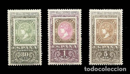 Sellos: Edifil 1689-1691 nuevos sin charnela MNH ** 1965 Centenario del primer sello dentado