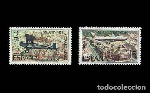 Sellos: Edifil 2059-2060 nuevos sin charnela MNH ** 1971 L aniversario del correo a&eacute;reo