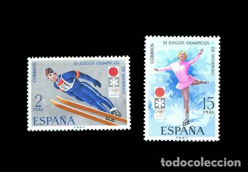 Sellos: Edifil 2074-2075 nuevos sin charnela MNH ** 1972 XI Juegos Ol&iacute;mpicos de Invierno en Sapporo