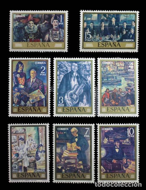 Sellos: Edifil 2077-2084 nuevos sin charnela MNH ** 1972 Pintores. Solana