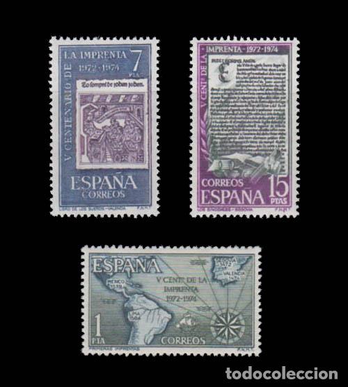 Sellos: Edifil 2164-2166 nuevos sin charnela MNH ** 1973 V centenario de la imprenta