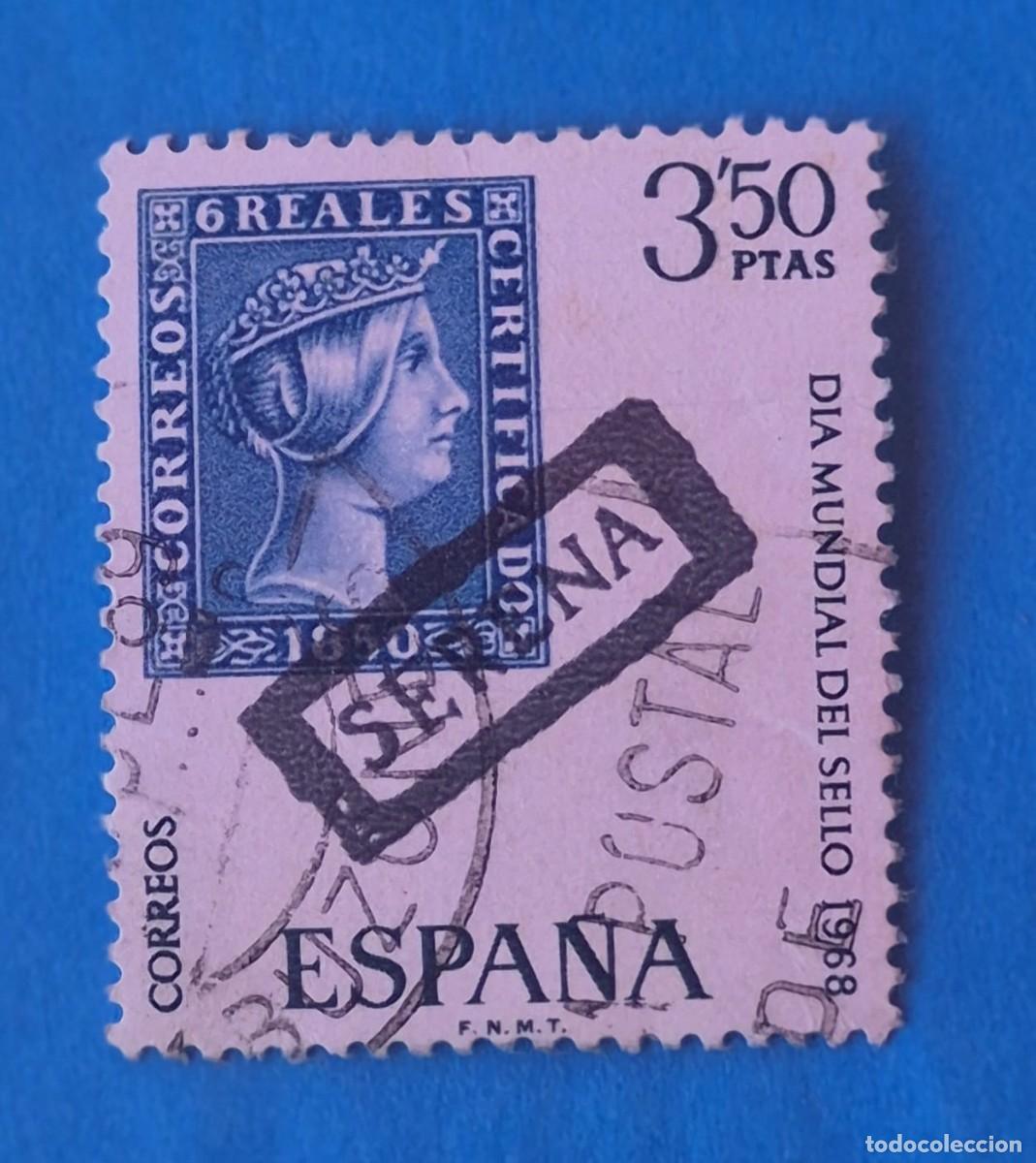 Sellos: DIA MUNDIAL DEL SELLO&ndash;Matasellos prefilatelico Serena-3,50 pta.-ESPA&Ntilde;A 1968-EDIFIL 1870 usado