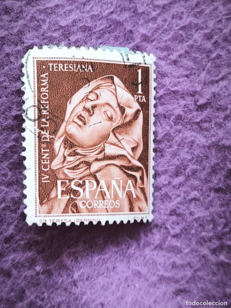 Sellos: Sello Espa&ntilde;a 1 Peseta IV Centenario Reforma Teresiana Santa Teresa Bernini