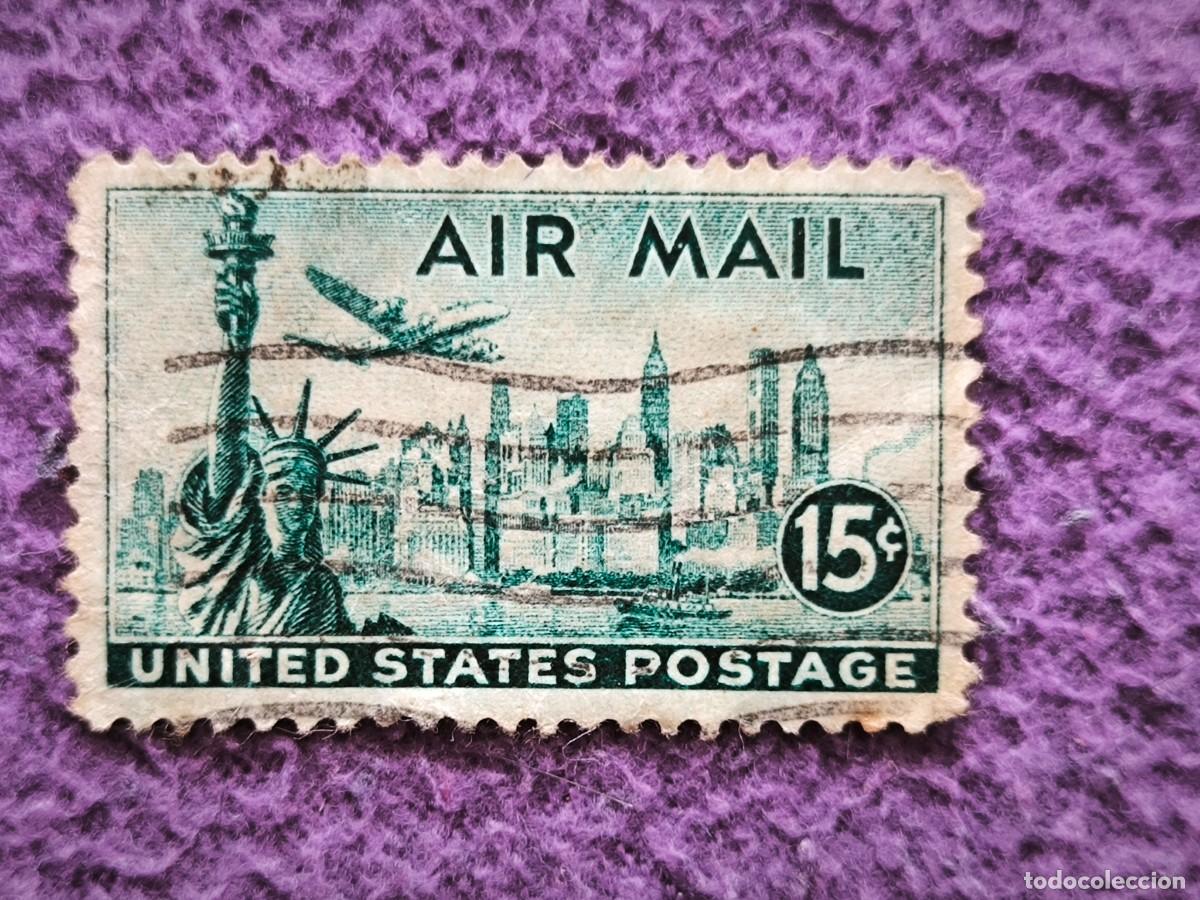 Sellos: Sello USA Air Mail 15 Cents Estatua De La Libertad Nueva York Correo A&eacute;reo