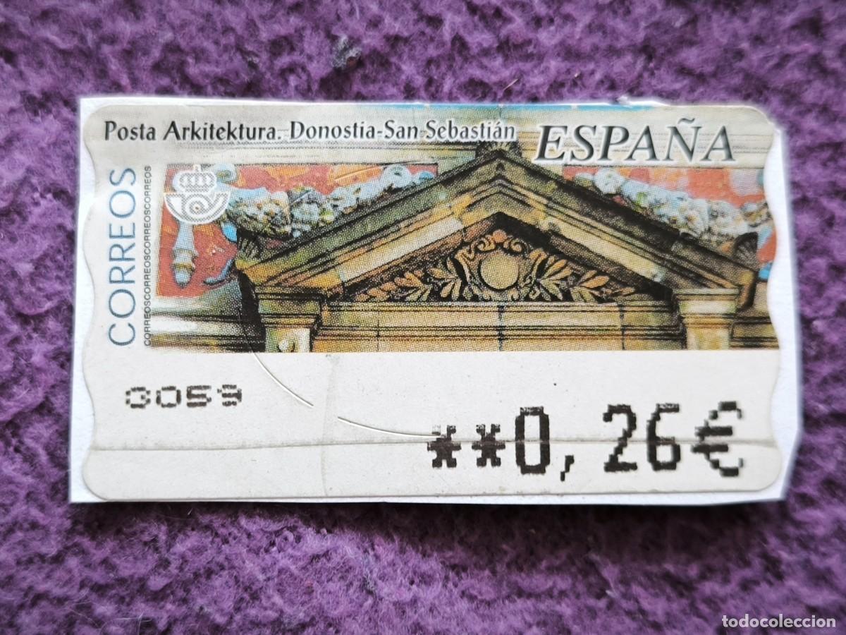 Sellos: Sello ATM Espa&ntilde;a Arquitectura Donostia San Sebasti&aacute;n Correos Etiqueta Postal 0,26 &euro;