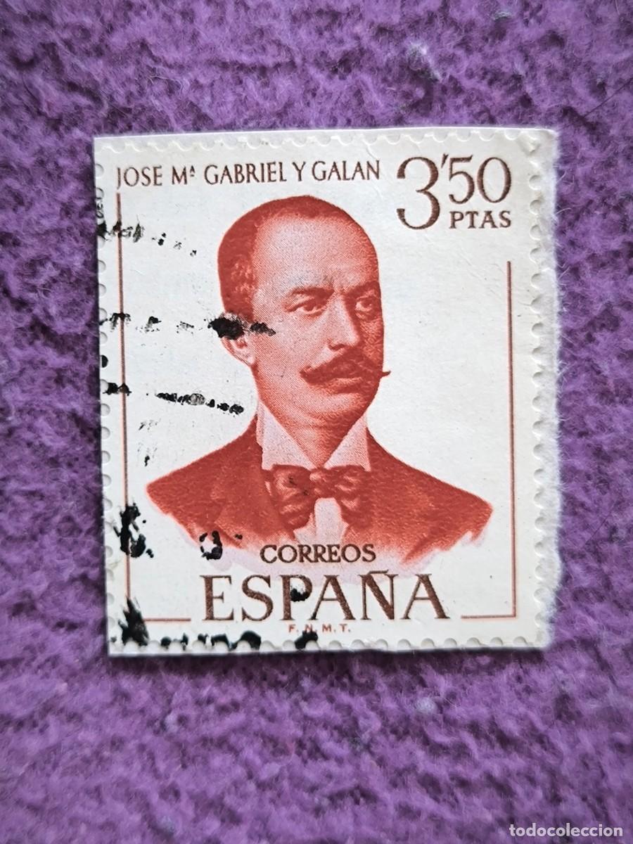 Sellos: Sello Espa&ntilde;a 3,50 Pesetas Jos&eacute; Mar&iacute;a Gabriel Y Gal&aacute;n Poeta Filatelia Espa&ntilde;ola