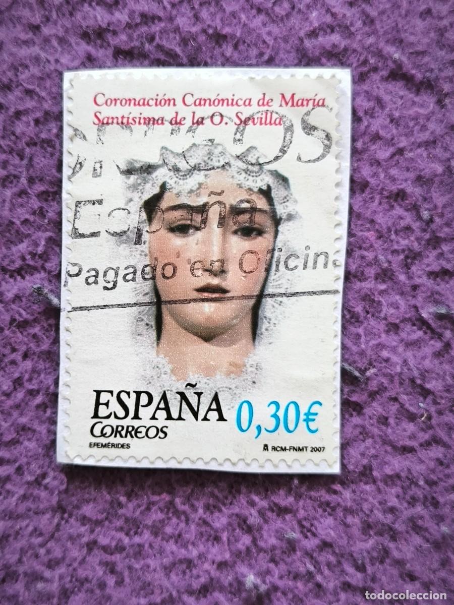 Sellos: Sello Espa&ntilde;a 0,30 &euro; Coronaci&oacute;n Can&oacute;nica Mar&iacute;a Sant&iacute;sima De La O Sevilla 2007