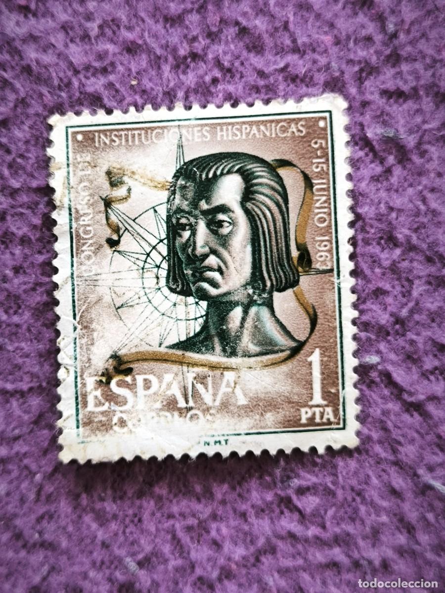 Sellos: Sello Espa&ntilde;a 1963 Congreso De Instituciones Hisp&aacute;nicas 1 Pta Coleccionismo Filatelia
