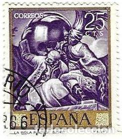 Sellos: Sello usado Espa&ntilde;a. Edifil n&ordm; 1710. a&ntilde;o 1966. Jos&eacute; Mar&iacute;a Sert. La bola m&aacute;gica. ref. 1u-1710
