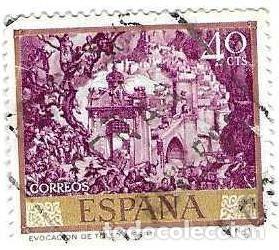 Sellos: Sello usado Espa&ntilde;a. Edifil n&ordm; 1711. a&ntilde;o 1966. Jos&eacute; Mar&iacute;a Sert. Evocaci&oacute;n de Toledo. ref. 1u-1711