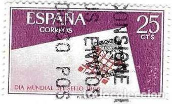 Sellos: Sello usado Espa&ntilde;a. Edifil n&ordm; 1723. a&ntilde;o 1966. D&iacute;a Mundial del Sello. Parrilla de Reus. ref. 1u-1723