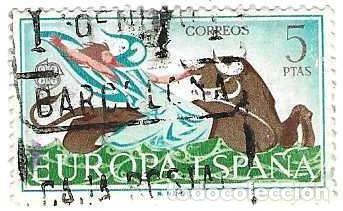 Sellos: Sello usado Espa&ntilde;a. Edifil n&ordm; 1748. a&ntilde;o 1966. Europa-CEPT. ref. 1u-1748