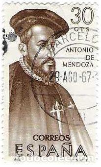Sellos: Sello usado Espa&ntilde;a. Edifil n&ordm; 1750. Forjadores de Am&eacute;rica. Antonio de Mendoza. ref. 1u-1750