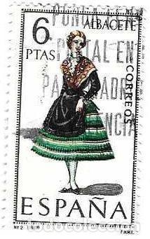 Sellos: Sello usado Espa&ntilde;a. Edifil n&ordm; 1768. Trajes T&iacute;picos Espa&ntilde;oles. Albacete. ref. 1u-1768