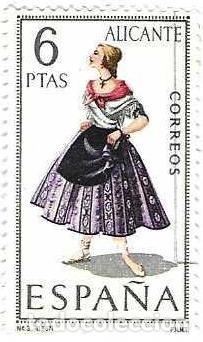 Sellos: Sello usado Espa&ntilde;a. Edifil n&ordm; 1769. Trajes T&iacute;picos Espa&ntilde;oles. Alicante. ref. 1u-1769